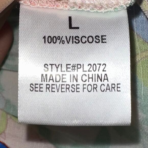 Pink Lily Floral Strapless Smocked Ruffle Summer Romper Size Large - Picture 6 of 15